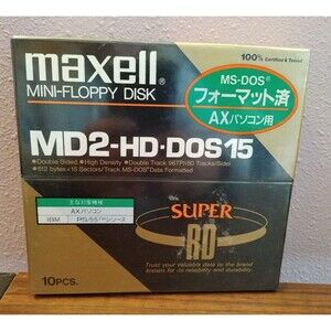 Maxell Mini Floppy Disk MD2-HD-DOS15 10pcs Super RD